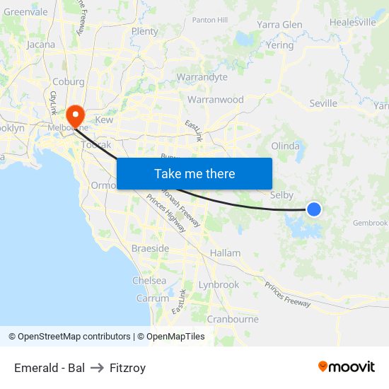 Emerald - Bal to Fitzroy map