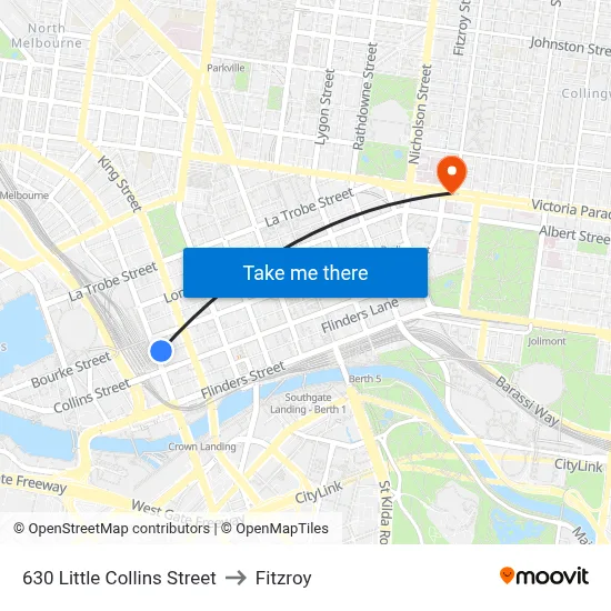 630 Little Collins Street to Fitzroy map