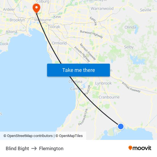 Blind Bight to Flemington map