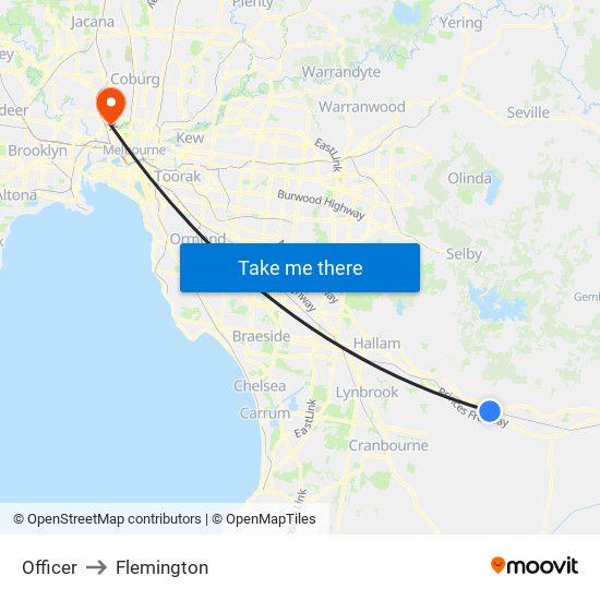 Officer to Flemington map