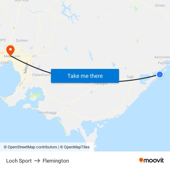 Loch Sport to Flemington map