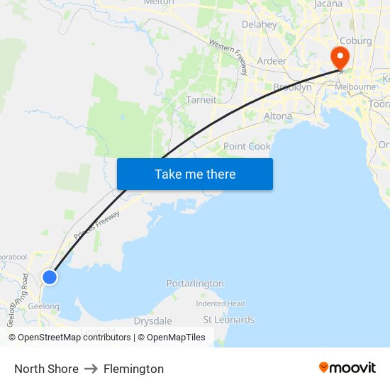 North Shore to Flemington map