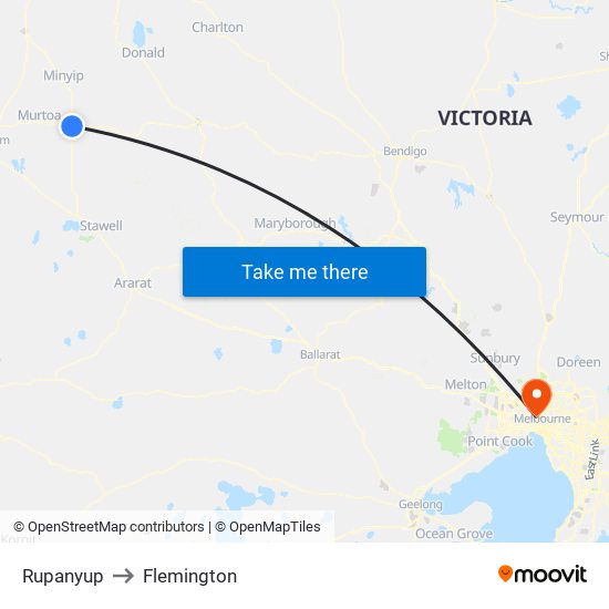 Rupanyup to Flemington map