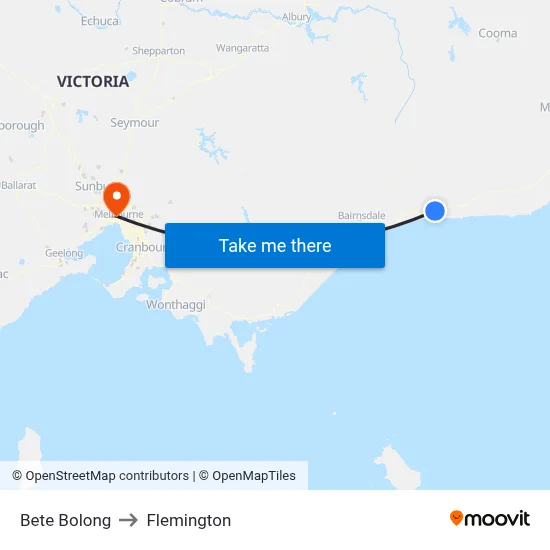 Bete Bolong to Flemington map