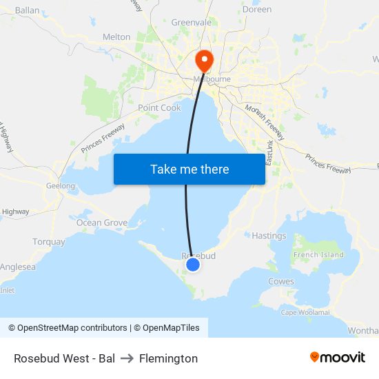 Rosebud West - Bal to Flemington map