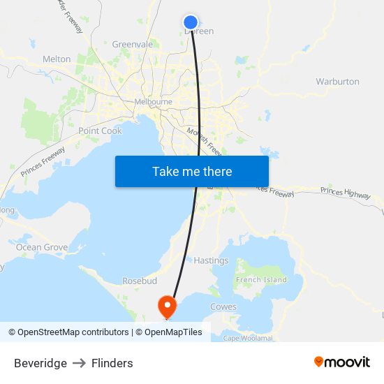 Beveridge to Flinders map