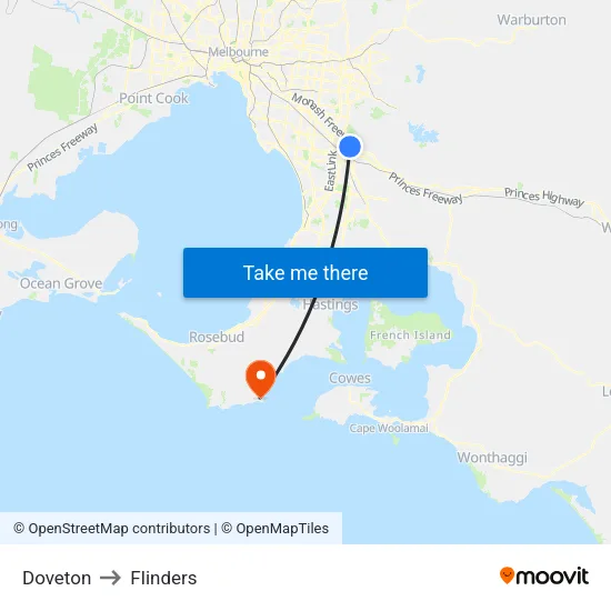 Doveton to Flinders map