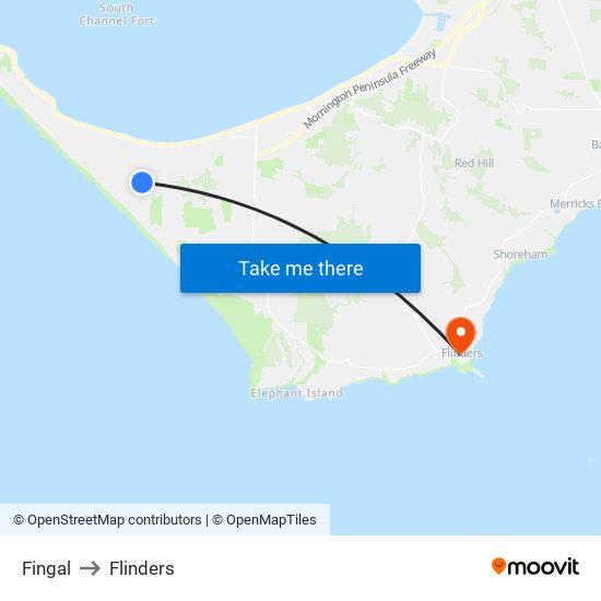 Fingal to Flinders map