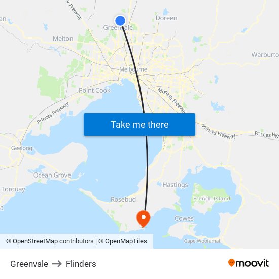 Greenvale to Flinders map