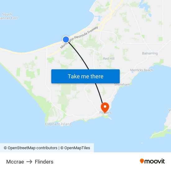 Mccrae to Flinders map