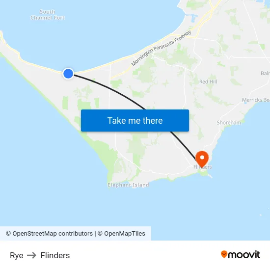 Rye to Flinders map