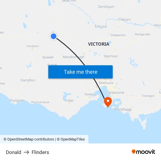 Donald to Flinders map