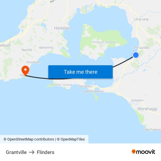 Grantville to Flinders map