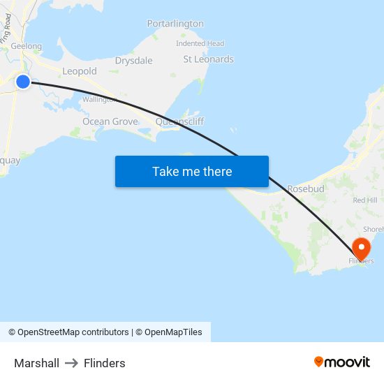 Marshall to Flinders map