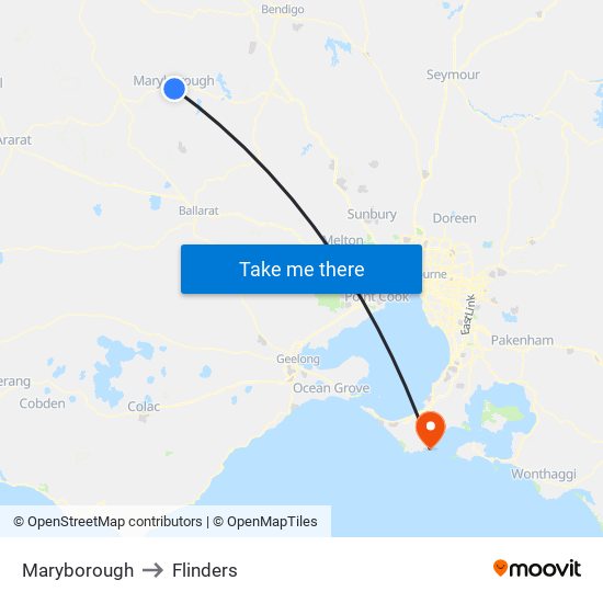 Maryborough to Flinders map