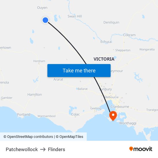 Patchewollock to Flinders map