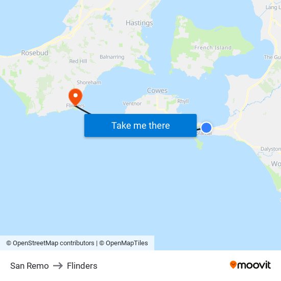 San Remo to Flinders map