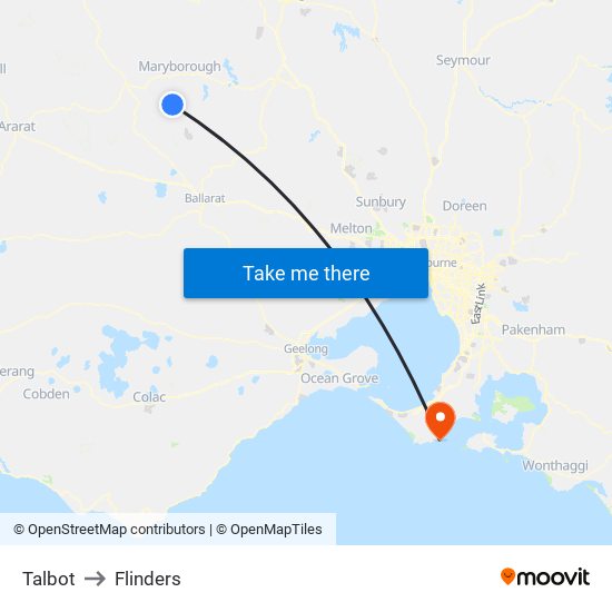 Talbot to Flinders map