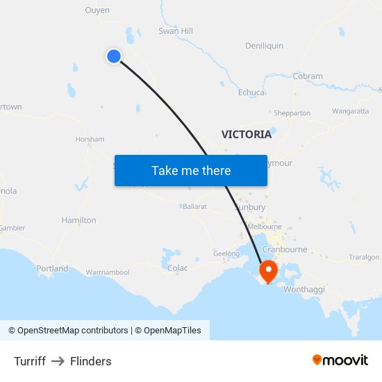 Turriff to Flinders map