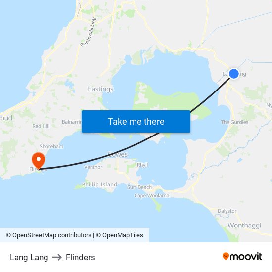 Lang Lang to Flinders map