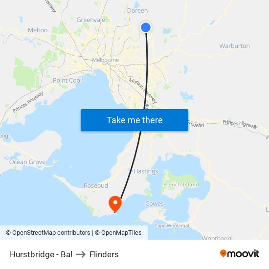 Hurstbridge - Bal to Flinders map