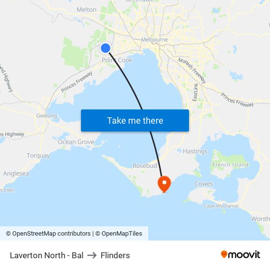 Laverton North - Bal to Flinders map