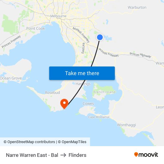 Narre Warren East - Bal to Flinders map