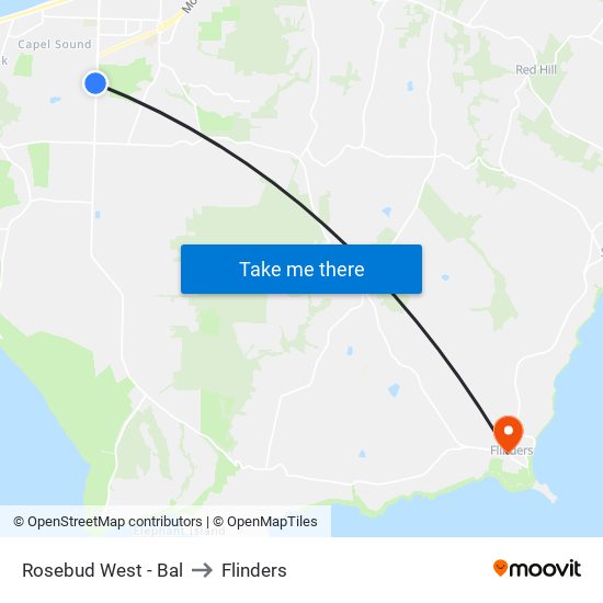 Rosebud West - Bal to Flinders map