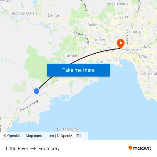 Little River to Footscray map