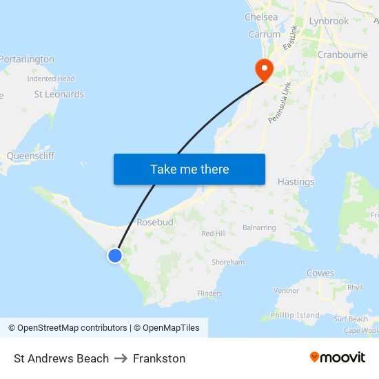 St Andrews Beach to Frankston map