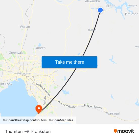 Thornton to Frankston map