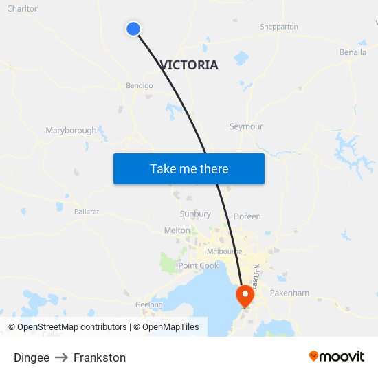 Dingee to Frankston map