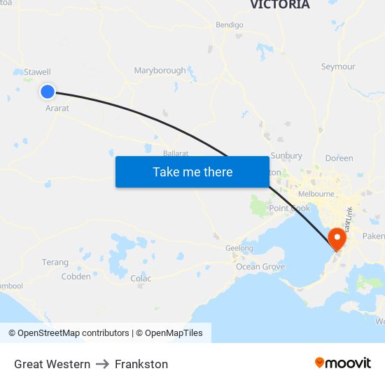 Great Western to Frankston map