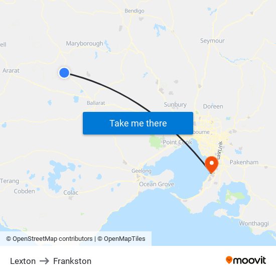 Lexton to Frankston map