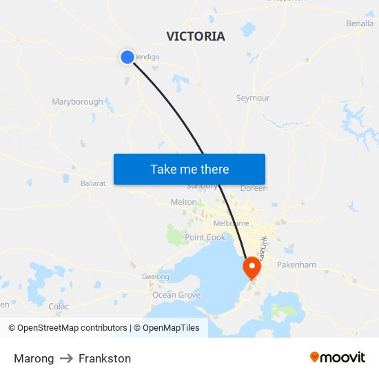 Marong to Frankston map