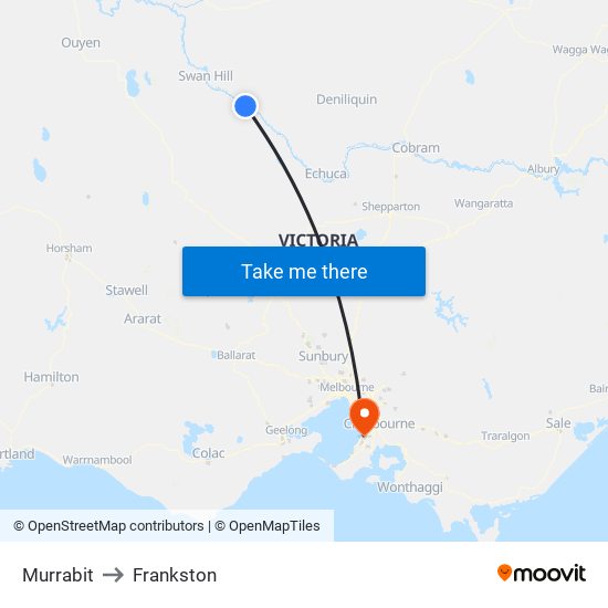 Murrabit to Frankston map