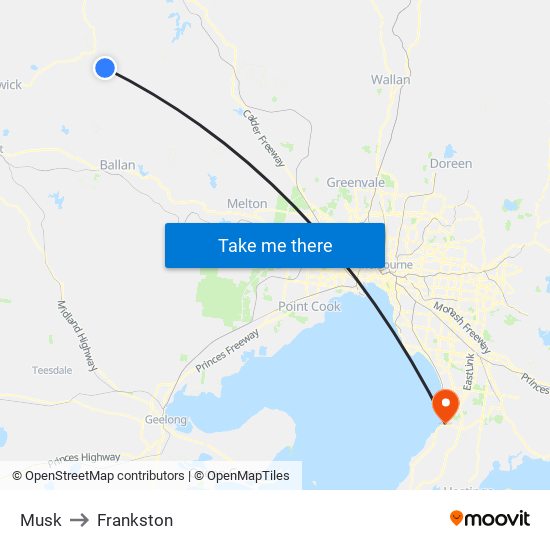 Musk to Frankston map