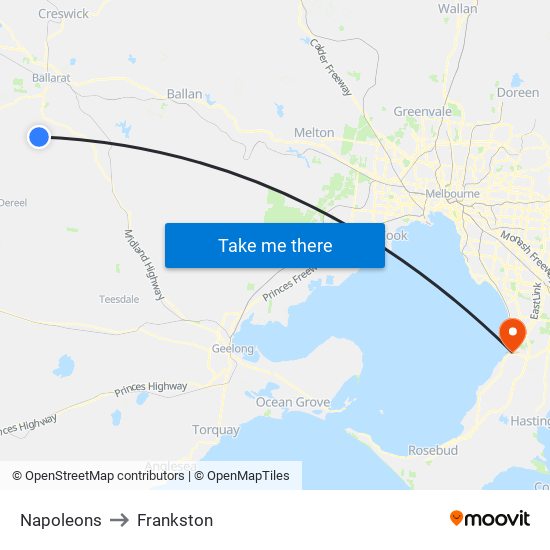 Napoleons to Frankston map