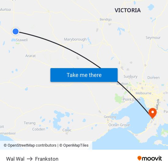 Wal Wal to Frankston map