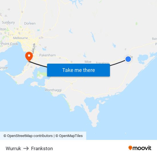 Wurruk to Frankston map