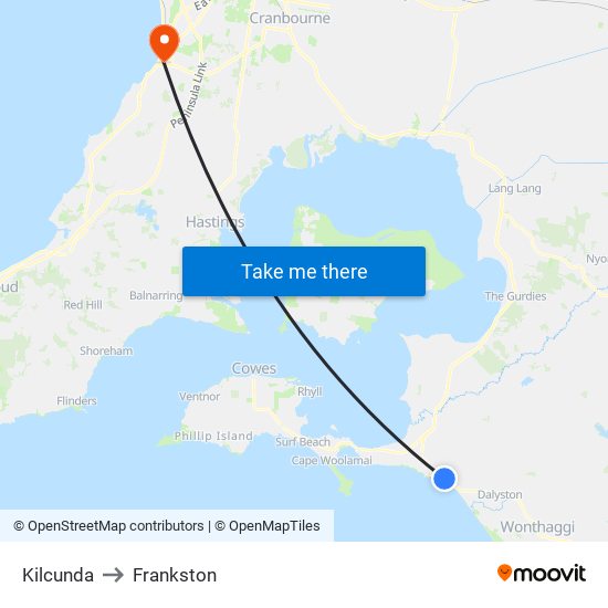 Kilcunda to Frankston map