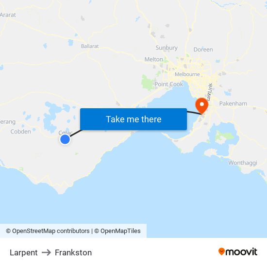 Larpent to Frankston map