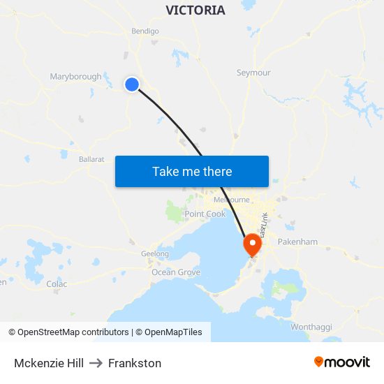 Mckenzie Hill to Frankston map