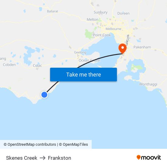Skenes Creek to Frankston map