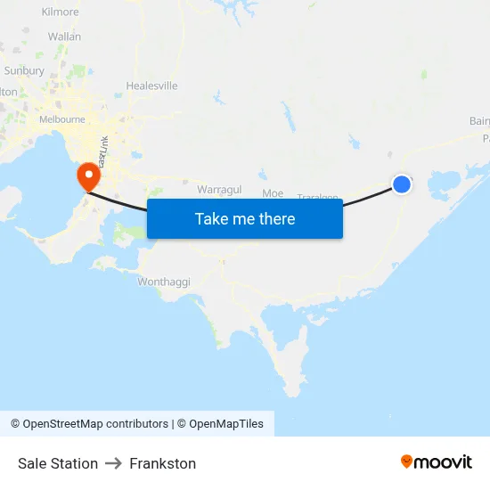 Sale Station to Frankston map