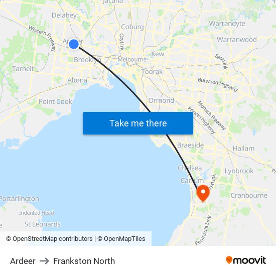 Ardeer to Frankston North map