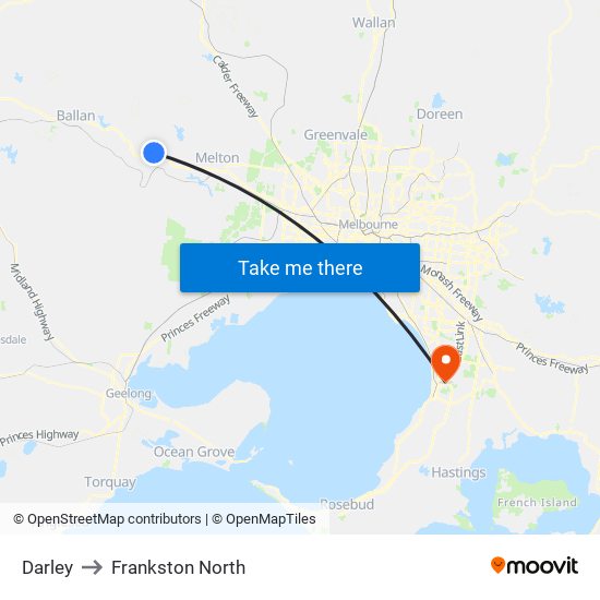 Darley to Frankston North map