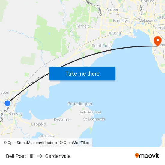 Bell Post Hill to Gardenvale map