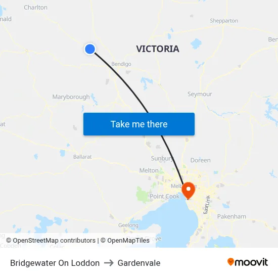 Bridgewater On Loddon to Gardenvale map