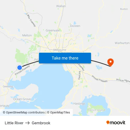Little River to Gembrook map